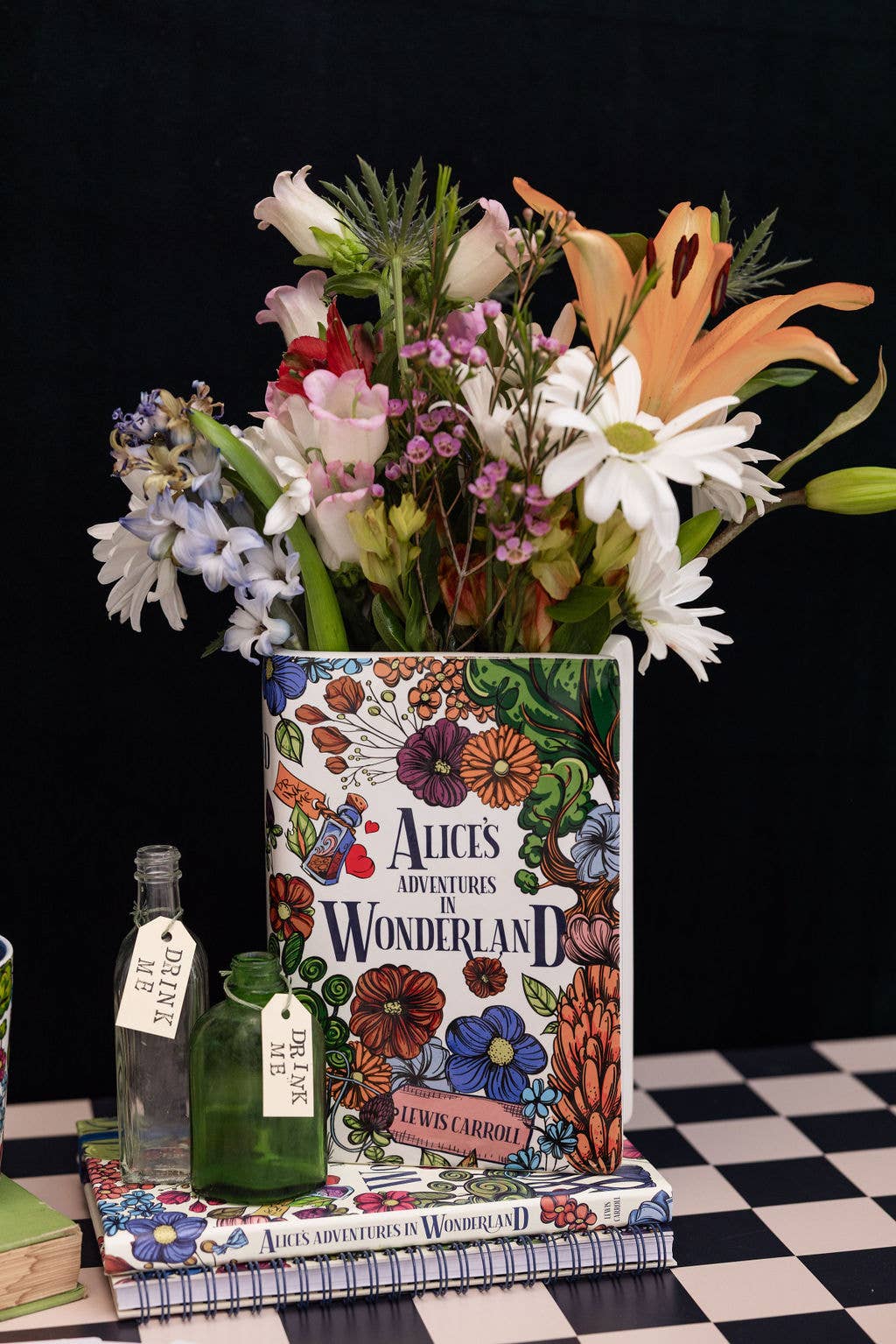 Alice in Wonderland Large Book Vase